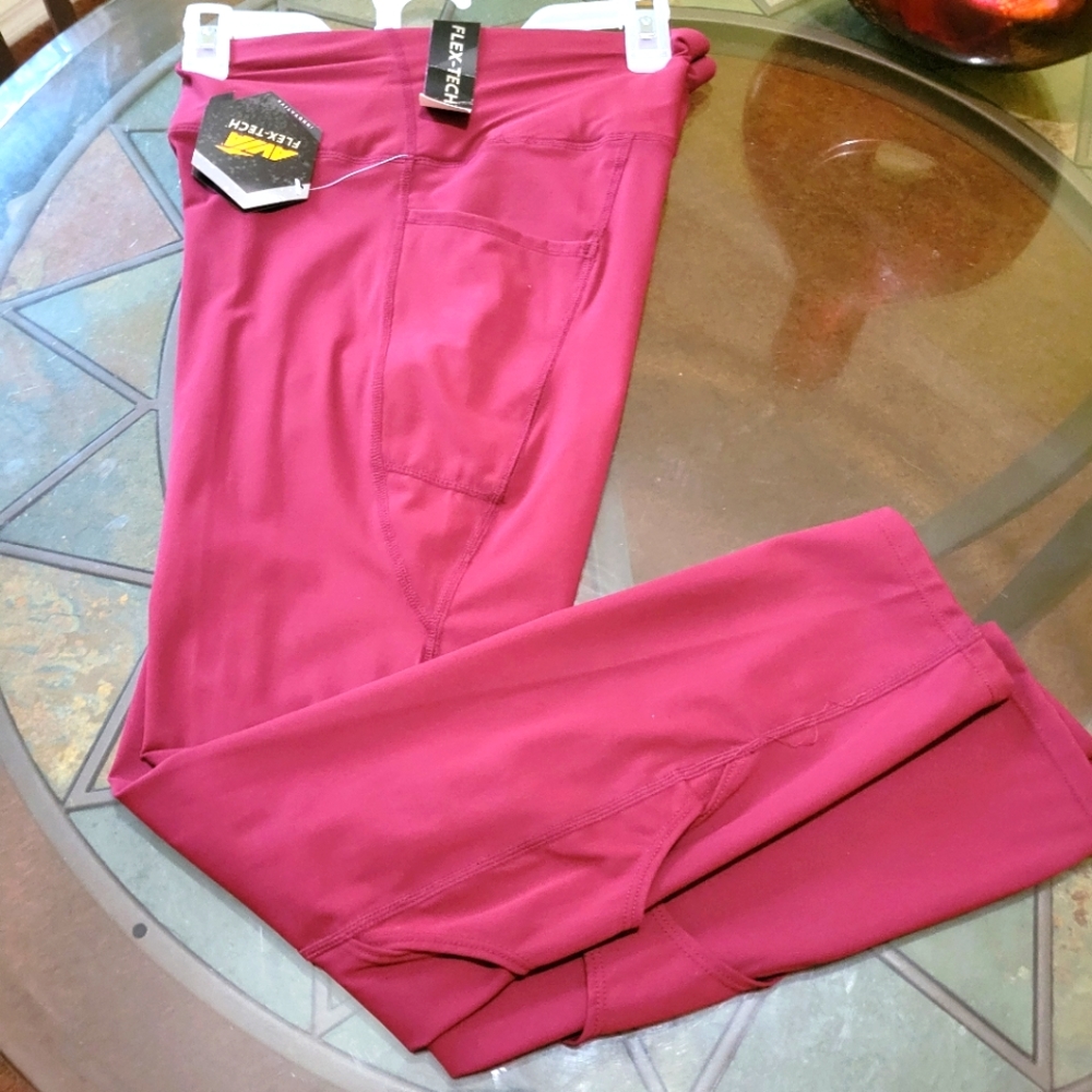 NWT Avia (M) FlexTech (wine) workout pants & more